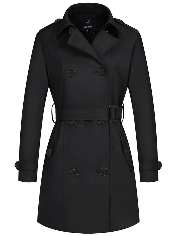 Women's Waterproof Double-Breasted Trench Coat 33992