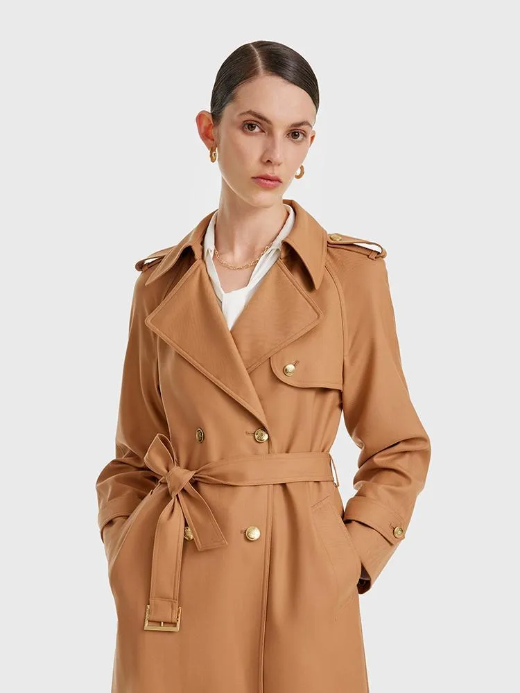 Worsted Wool Women Trench Coat