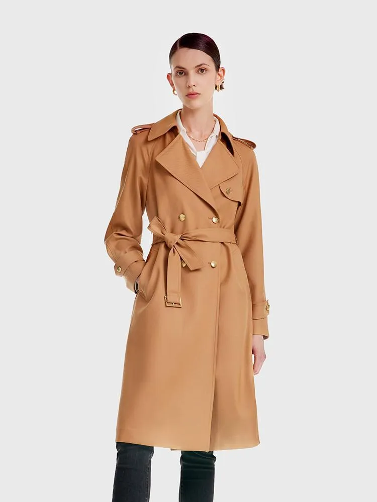 Worsted Wool Women Trench Coat