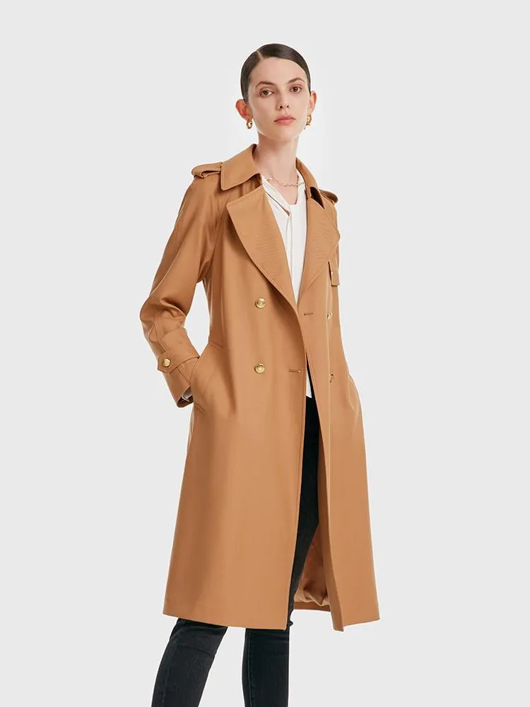 Worsted Wool Women Trench Coat