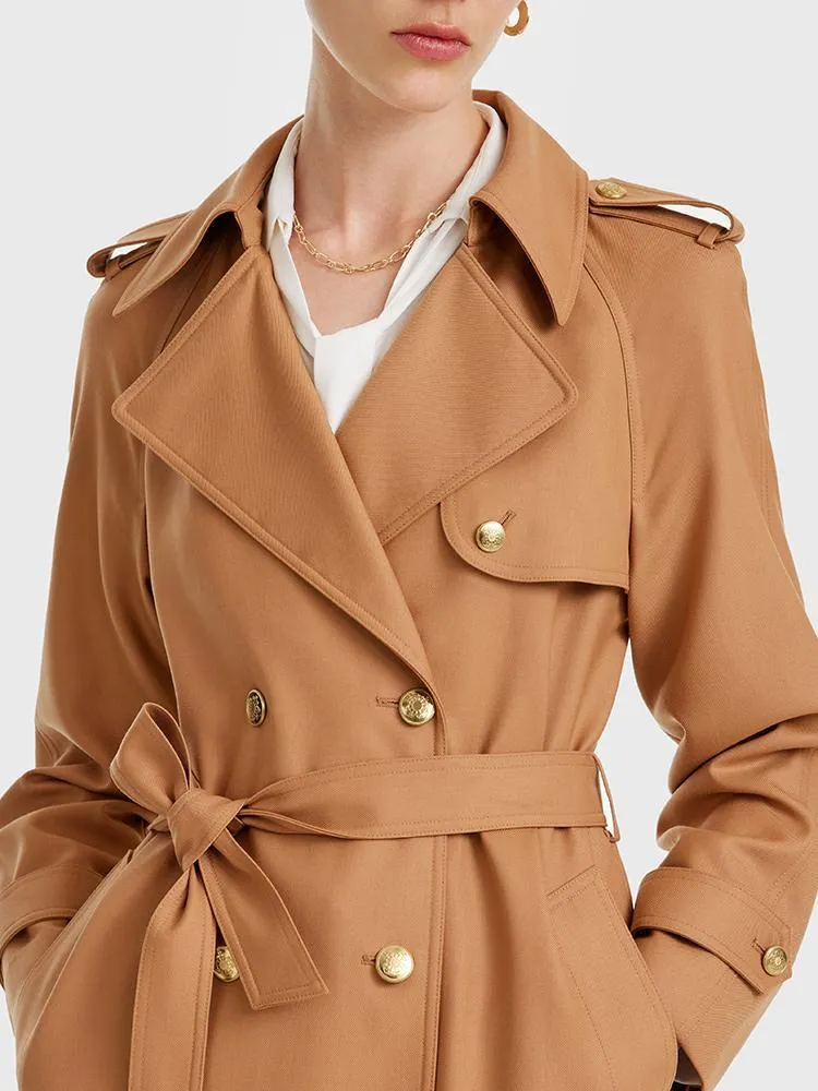 Worsted Wool Women Trench Coat