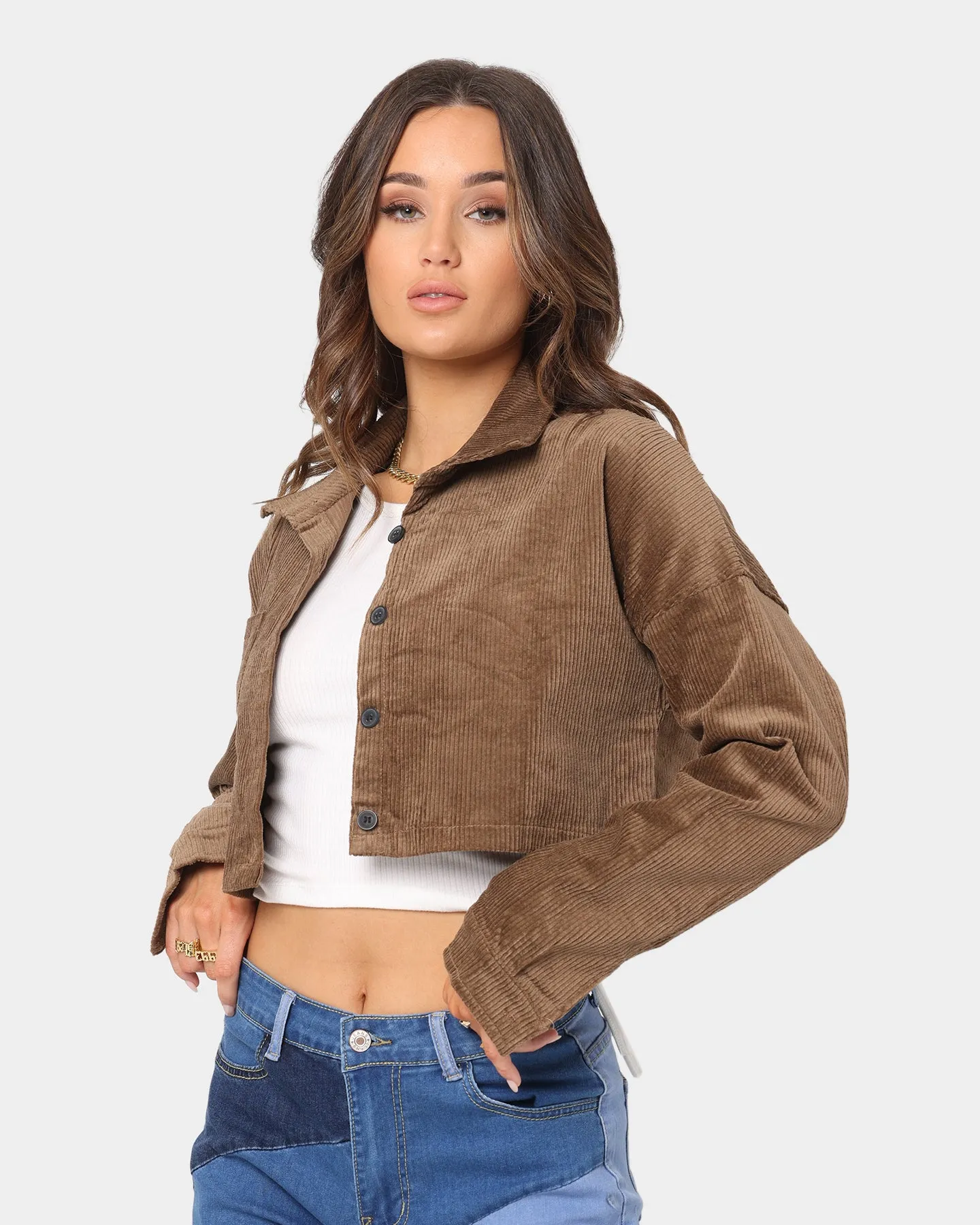 XXIII Women's Imogen Crop Shacket Chocolate