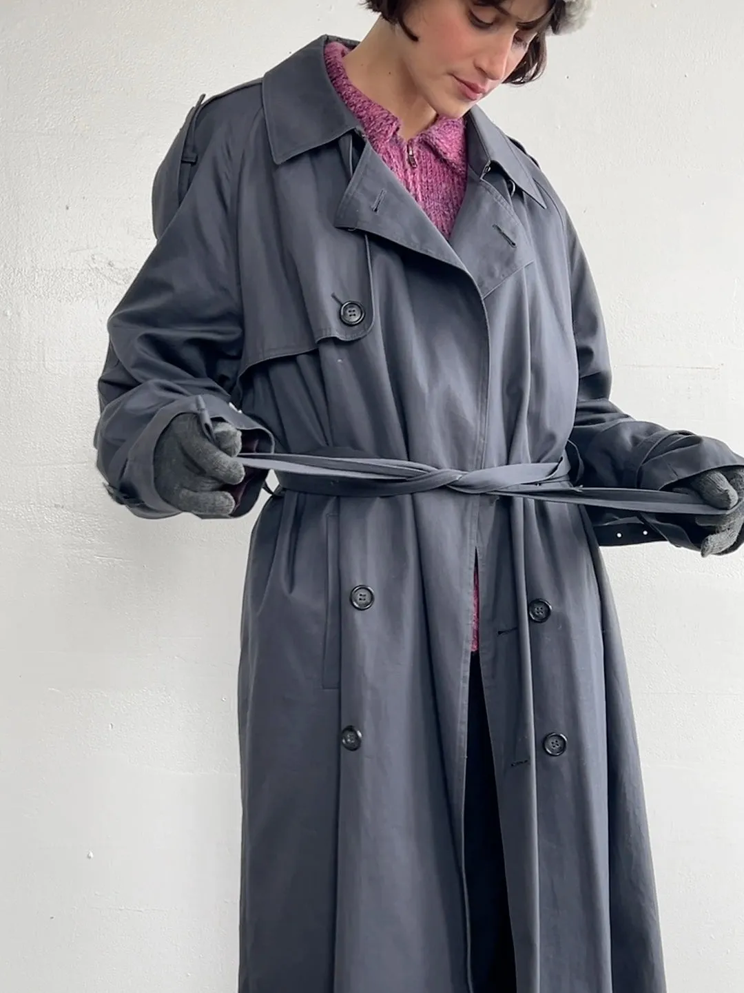 Yves Saint Laurent Gray Trench Coat