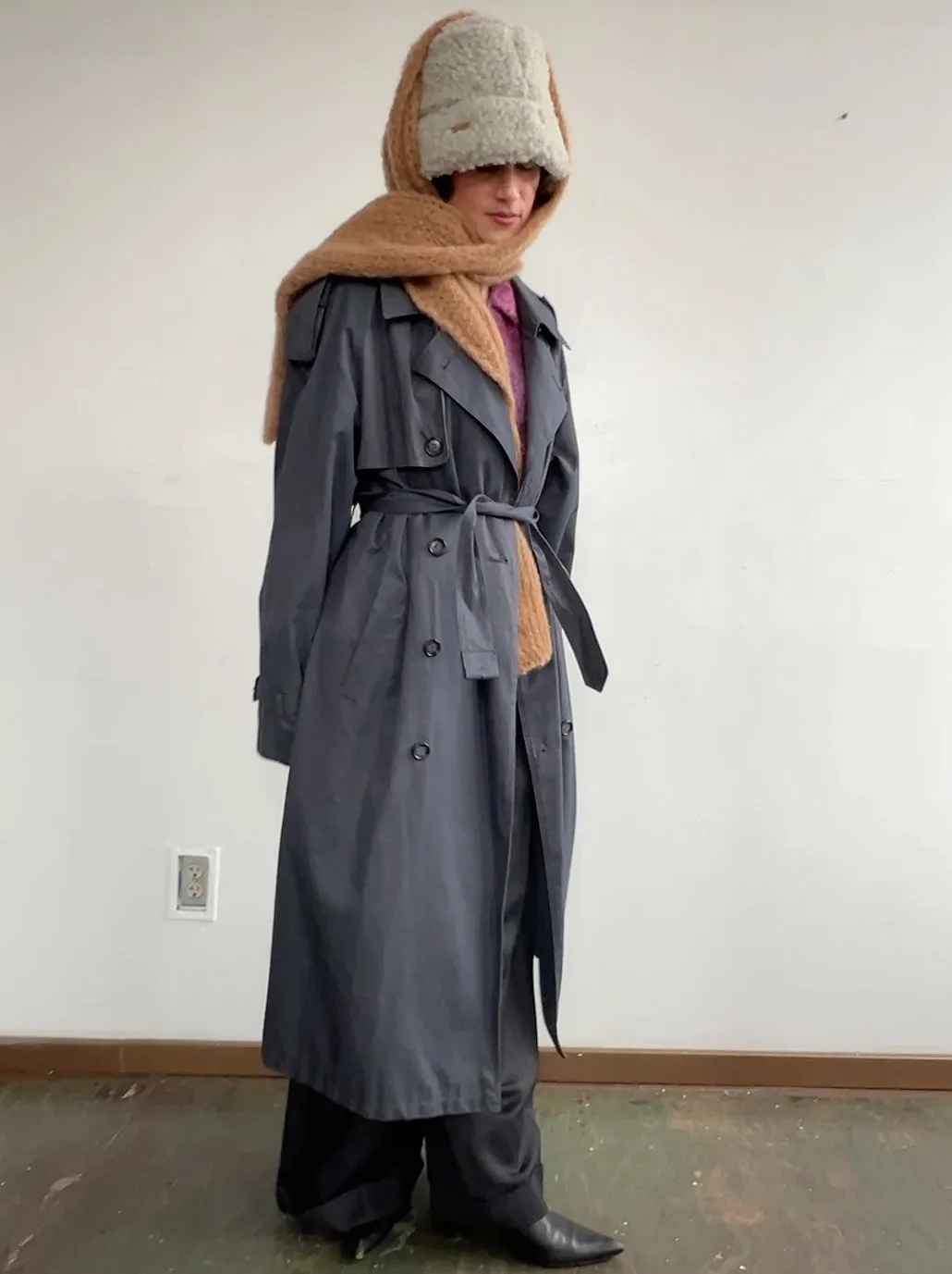 Yves Saint Laurent Gray Trench Coat