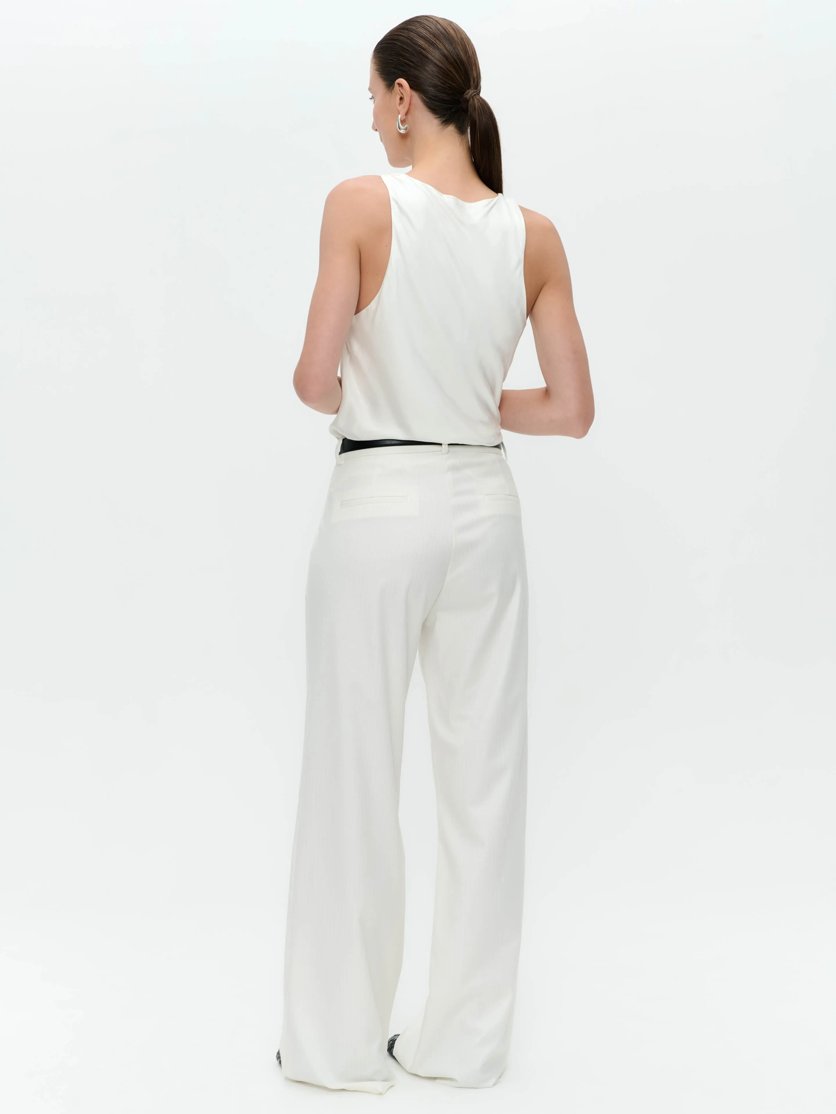 Yvette shiny line viscose pants | Off White